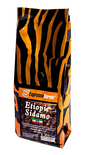 Obrázek z EspressoServis Etiopie Sidamo Zrnková čerstvě pražená káva, 100 % arabica, 250 g 