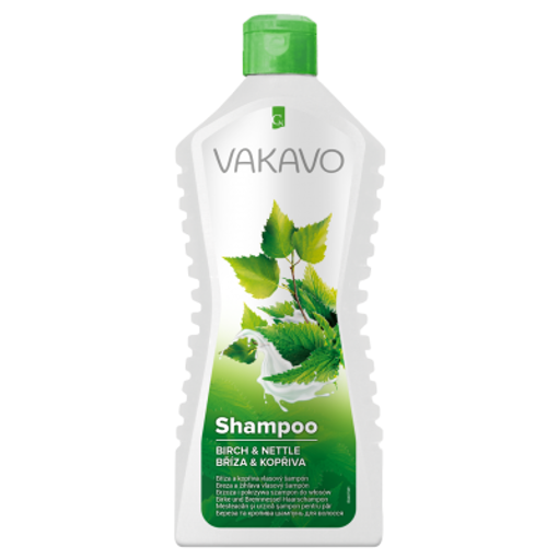 Obrázek z VAKAVO Vlasový šampon bříza a kopřiva 550ml, X 